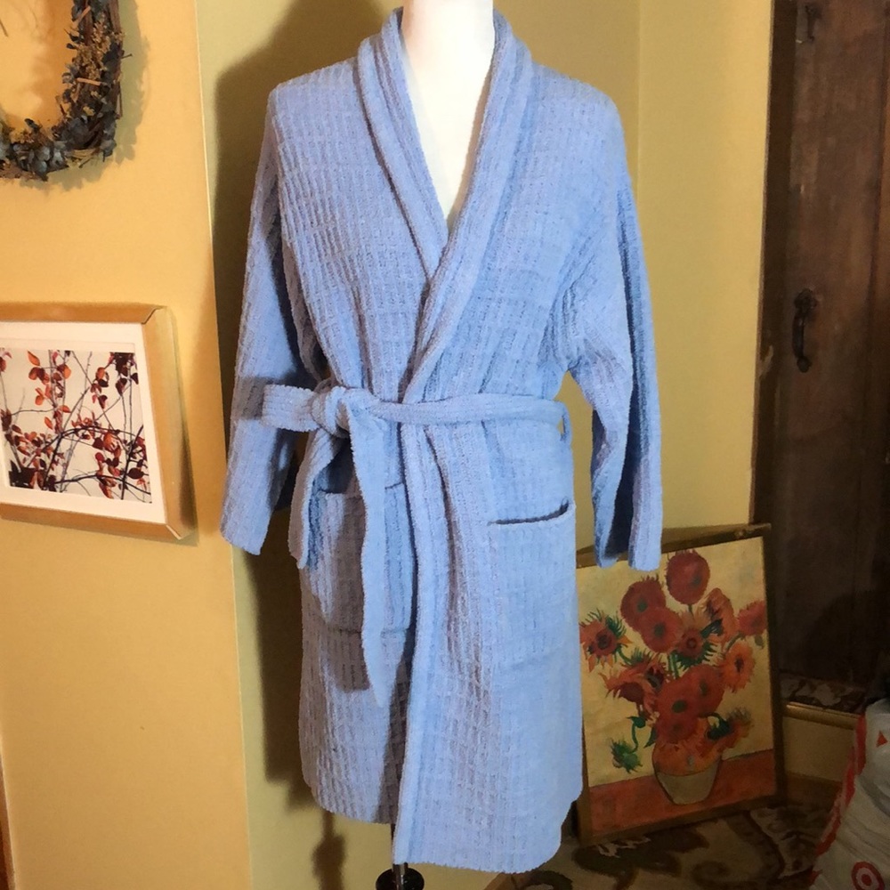 PLUSH By Canada Clothing Size Medium Plush Vertical Stripe Periwinkle Belted $78